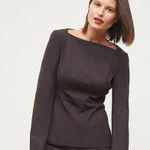 MM.LaFleur M.M. LaFleur The Rivka Top Washable Wool Twill Shirt in Haze Photo 0