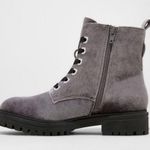 Mossimo Rihanna Lace Up Velvet Grey Combat Moto Boots Size 6 Photo 1