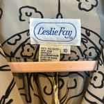 Leslie Fay  Vintage Black and Tan Abstract Patterned Long Sleeve Dress Photo 2