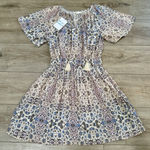 Roberta Roller Rabbit NWT‎ ROLLER RABBIT Odila Janni Mini Swing Floral Dress Boho Short Sleeve Size S Photo 0