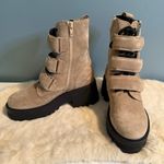 Free People Latte Suede Emmet Lace Up Lug Sole Boots Photo 0