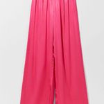 Bershka satin Effect wide leg pink pants Photo 4