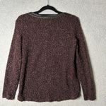 Loft Sweater Womens XS Maroon Crew Neck Long Sleeve Fuzzy Sweater Photo 1