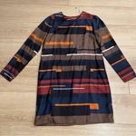 Theory NEW  Cepeda Pack Print Twill Shift Silk Long Sleeve Shift Dress Size 6 Photo 0