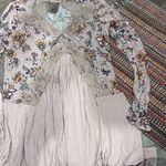 Gypsies & Moondust  Pink Retro Floral Lace Peek A Boo Flowy Mini Dress L Photo 0