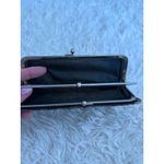 Vintage Baronet Floral Tapestry Clutch Kiss Lock Wallet‎ Black Photo 3