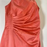 Cache  Women's Strapless Pleated Ruched Maxi Dress Satin size 12 Formal Gown VTG Photo 2