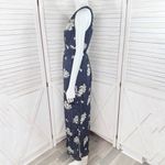 Westport  Floral Embroidered Crinkle Smocked Waist Maxi Dress Blue Small Photo 1
