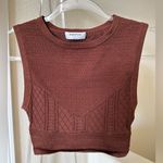 Babaton  Women's Brown Textured Sleeveless Top Photo 0