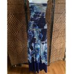 Size S//Fuzzi Strapless Bandeau Halter Blue Floral Jumpsuit Photo 3