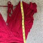 Altar'd State NWT Altar’d State Midi Ruffle Dress in Burgundy Red Size XS Holiday Party Guest Photo 13