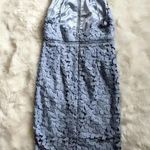 Bardot EUC  Gemma Dress in Dusty Blue 4 Revolve Lacy Classy Embroidered Floral Photo 2