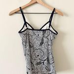 Nautica  Tankini Set with Keyhole Navy Floral Top and Solid Navy Bottoms - Size10 Photo 4
