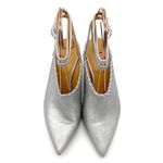 Sundance  Jacinda Shoes Metallic Silver Ankle Wrap Heels Women’s Size 36 | US 6 Photo 3