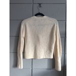 Quince  Ivory Baby Alpaca-Wool Cropped Cardigan Sweater size S Photo 3