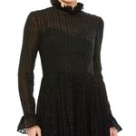 Mac Duggal  49627 Long Sleeve Embroidered Midi Dress Black Size 4 UB Photo 7