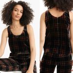 J.Crew NEW Black Velvet Tank Top Stewart Tartan Plaid size 6 Academia Holiday Photo 1