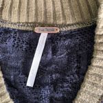 Free People ‎ Women’s Sweater Medium Full Zip Knit Navy Oversized Photo 3