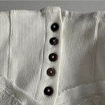 Free People Have My Heart Tank Corset Top Cropped White Lace Button-Up Crop Spaghetti Strap Photo 9