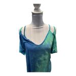 Lascana Blue & Green Tie Dye Cold Shoulder Dress Size 8/10 M Size M Photo 1