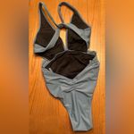 Cupshe Calm Sea Plunge V-Neck Ruched Monokini One-Piece Swimsuit Blue Size Small Photo 7