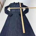 Betsy and Adam Dress Womens 6 Blue Metallic Threaded Front Cutout Gown Formal Photo 9