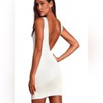 Lulus  Coquina White Bandage Mini Dress Sz. S Crochet Detail Low Back Knit Sexy Photo 1