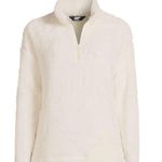 Lands' End Teddy Fleece Half Zip Cream Pullover Size Small Photo 2
