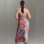 Anthropologie The Soleil Slim Strapless Ruched Mesh Dress Photo 1