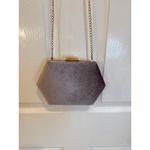Madison West  Evening Bag Clutch Purse Gold Chain Strap‎ Hexagon Velvet Photo 1