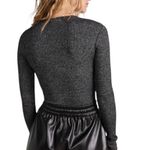 AGOLDE Tavi Mélange Rib Knit Thong Bodysuit in Salt & Pepper Size 10 or L Photo 2