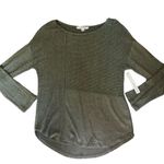 Stitch Fix One Park Ave Olive Green Sweater Asymmetrical Ribbed Pattern Photo 0
