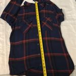 BDG Urban Outfitters Navy Plaid Button Down M Boho Cabincore Fisherman Western Photo 7