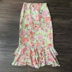 Harold’s Yellow Floral Silk Midi Skirt Photo 0