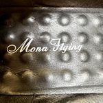 Mona Flying Penny Loafer Shoes Heeled Almond Toe Tassel Tie Leather Black 10.5 Photo 5