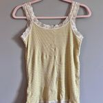 Yellow Lace Ribbed Tank Top Size L Photo 1