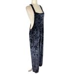 Urban Outfitters Tania Shapeless Velvet Square Neck Overall Jumpsuit Navy Medium Photo 3