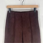 Ann Taylor The Wide Leg Faux Suede Pant Chocolate Brown High Rise NWT 0 Petite Photo 2