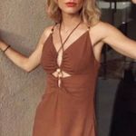 ZARA Rustic Slip Linen Blend Dress Size Medium Photo 8