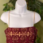 LULU’S Adara Burgundy Crochet Lace Mini Dress NWT Size Medium Red Photo 6