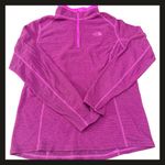The North Face Authentic Women’s Fleece Quarter Zip Pullover Pink Purple Large Photo 0