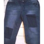Adam Levine Denim Jeans 11/12 Straight Fit Distressed Patchwork Blue Denim Photo 2