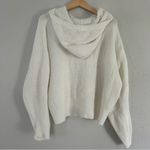 Lucky Brand Cream Knit Hooded Sweater Cropped Casual Neutral Comfy XL Photo 3