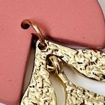 Hand Crafted Terra Cotta & Gold Clay Geometric Vine Dangle Earrings Pink Photo 3