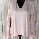 BP Long Sleeve Choker Neck Ruffles Blouse Tee NWT Photo 0