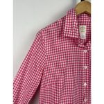 J. Crew Women’s Pink White Gingham Button‎ Up Long Sleeve Cotton Shirt Size 2 Photo 1