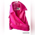 Tadashi Shoji Tadashi Vintage Hot Pink Faux Wrap Sleeveless Blouse Photo 10