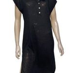 Mango  Casual Women’s Size XS Black Henley Front Short Sleeve T-Shirt Tee T Dress Photo 0