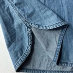 EXPRESS NWT  Chambray Shirt Dress V neck long sleeves collarless medium wash XS Photo 4