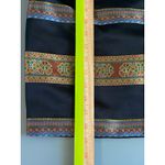 Christian LaCroix BLACK SATIN PENCIL SKIRT GOLD RUST GEOMETRIC PANELS SIZE 36 Photo 8